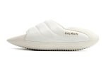 Balmain B-IT Quilted Leather Mules White