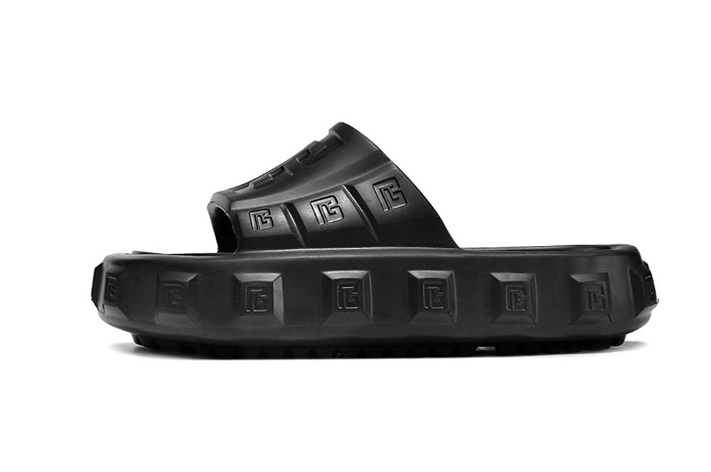 BALMAIN Pool Slide Ari-rubber Sandals Black