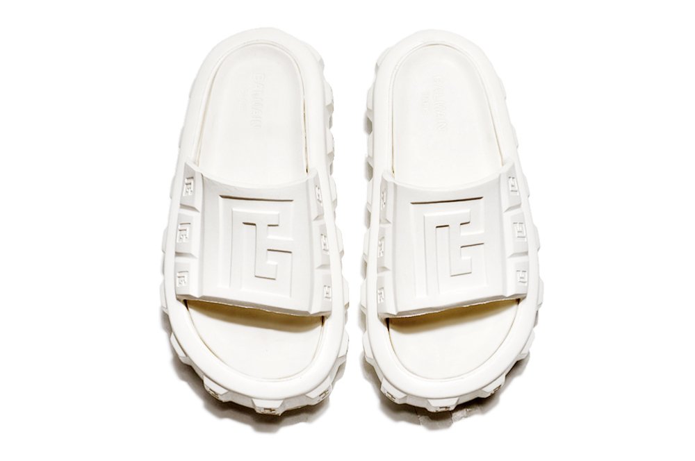 BALMAIN Pool Slide Ari-rubber Sandals White - Image 6