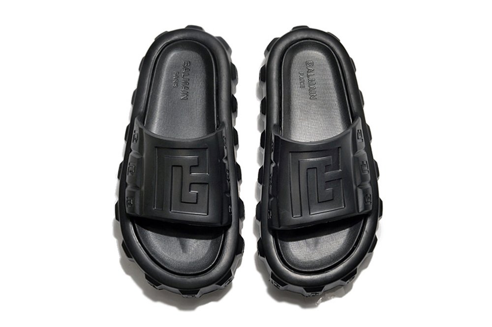 BALMAIN Pool Slide Ari-rubber Sandals Black - Image 2