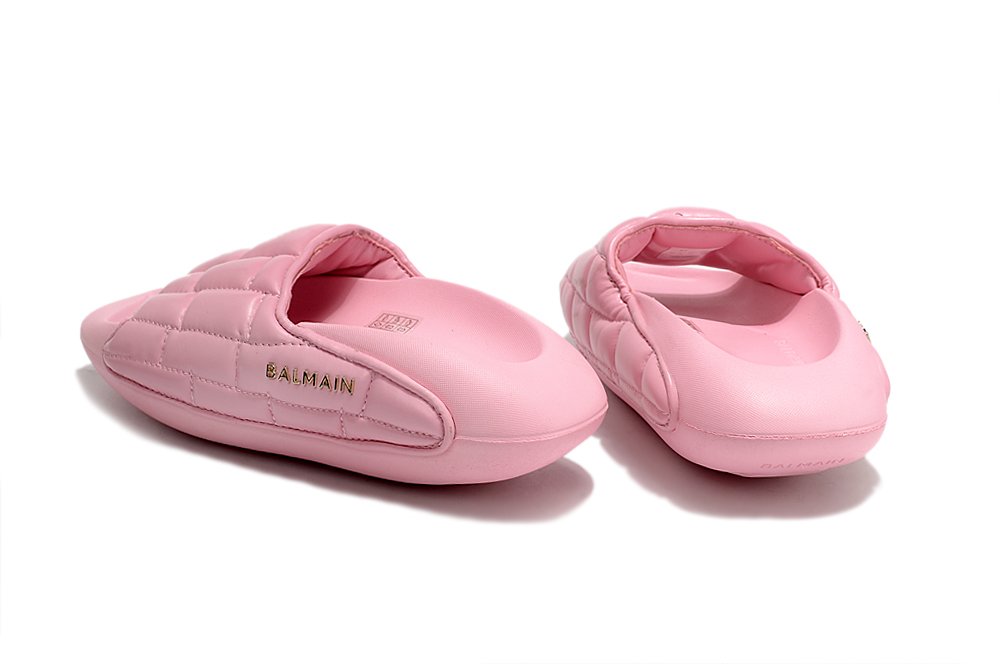 Balmain B-IT Quilted Leather Mules Pink - Image 5