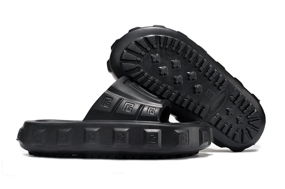 BALMAIN Pool Slide Ari-rubber Sandals Black - Image 4