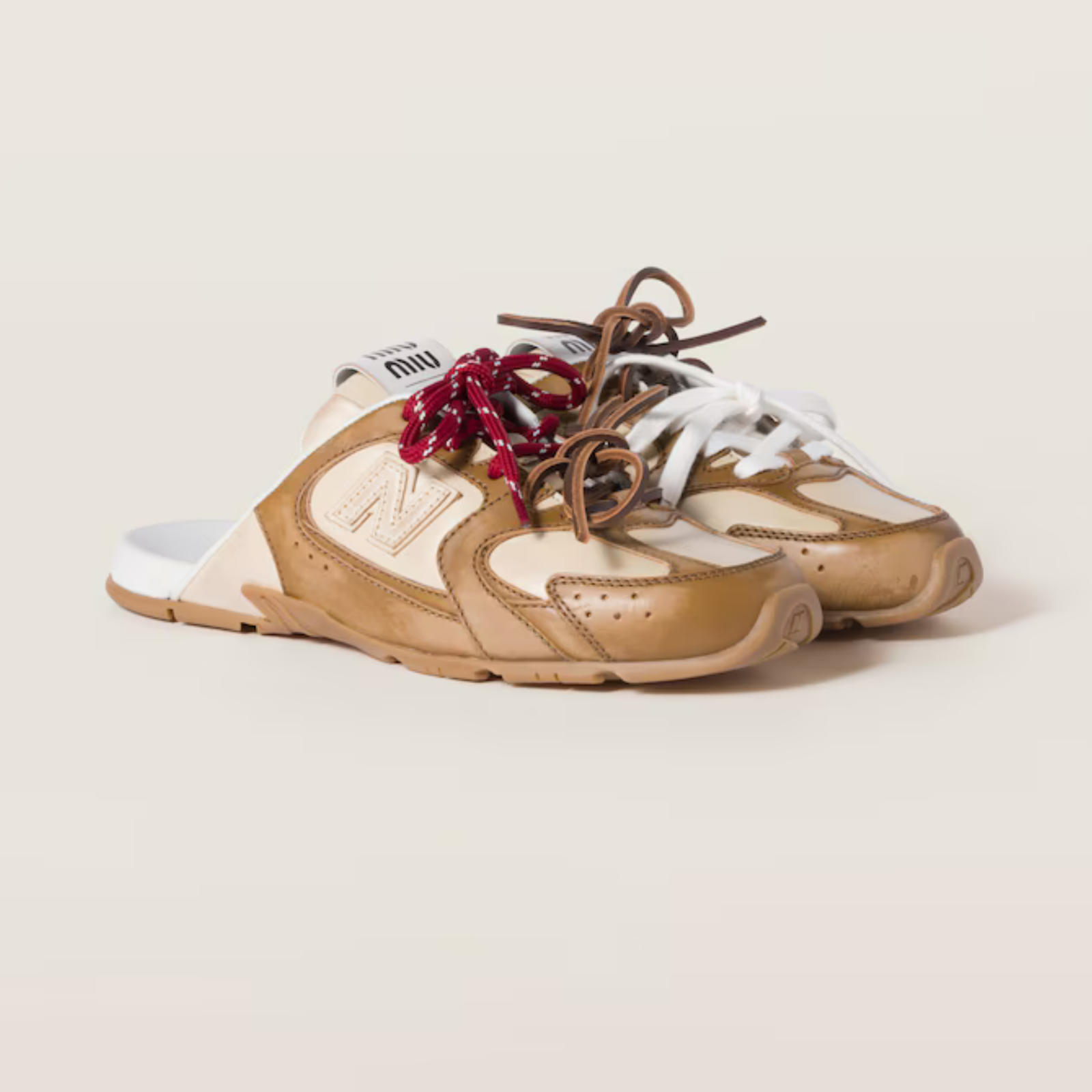 New Balance X Miu Miu 530 SL deco calf leather mules