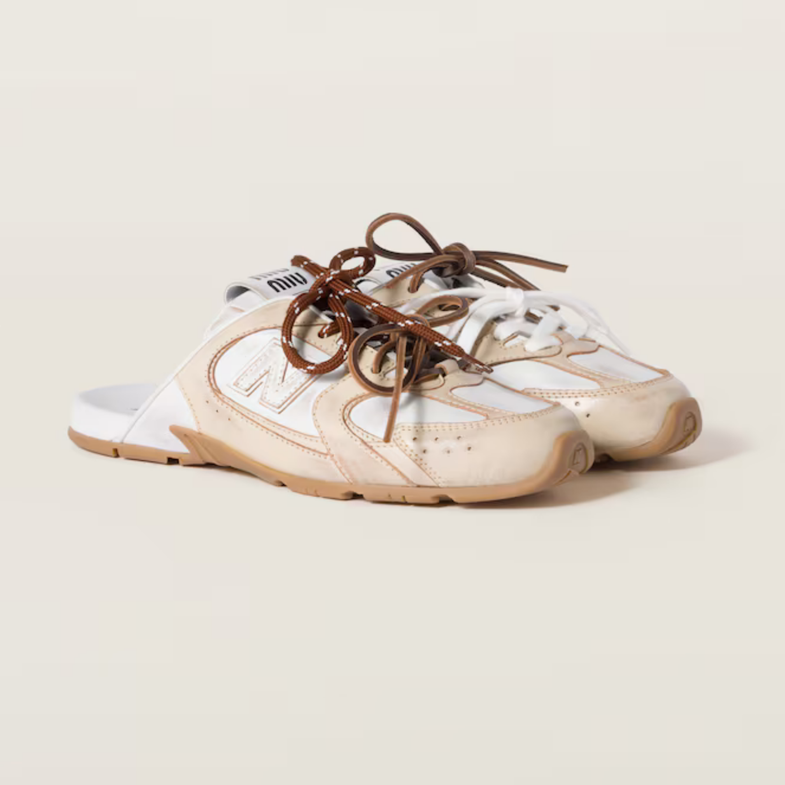 New Balance X Miu Miu 530 SL deco calf leather mules