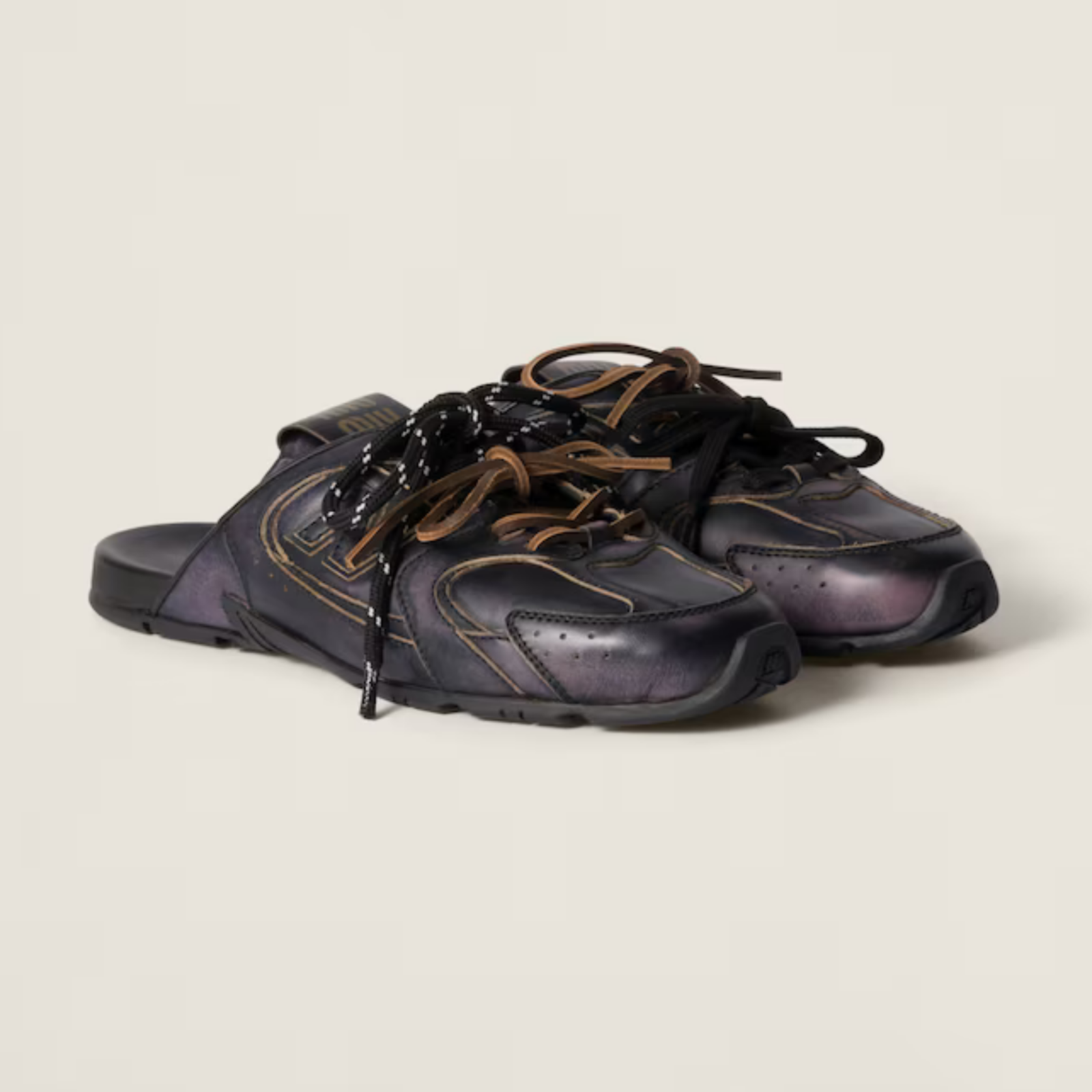 New Balance X Miu Miu 530 SL deco calf leather mules